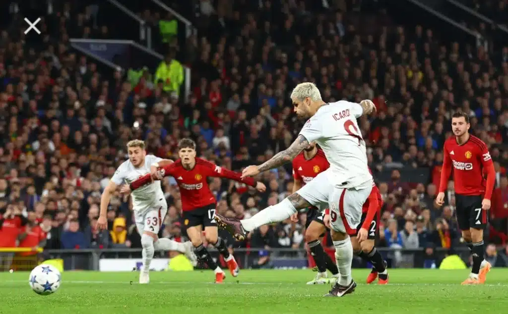 Photo showing Galatasaray vs Manchester United. 