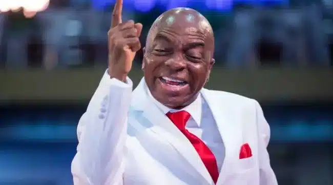 A photo showing Bishop Oyedepo during Shiloh 2023.